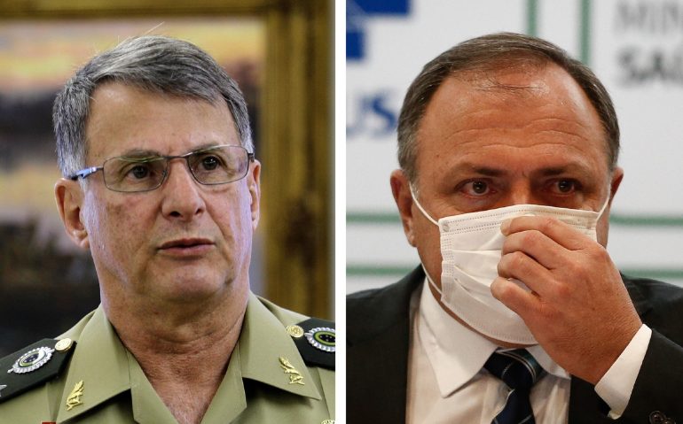Pujol e Pazuello | Fotos de O Globo