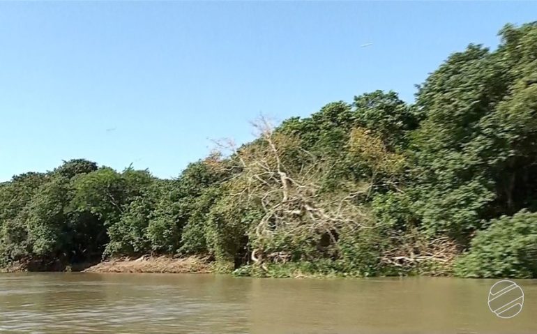 Rio Paraguai, em Corumbá — Foto: Reprodução/TV Morena