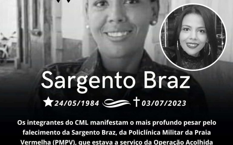 sargento Braz morta acidente em Roraima