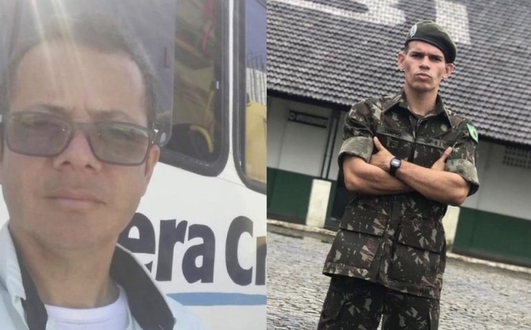 Gilberto Joaquim Santana, de 41 anos, e Luan Odenio de Lira Silva, de 19 anos — Foto: Reprodução/WhatsApp