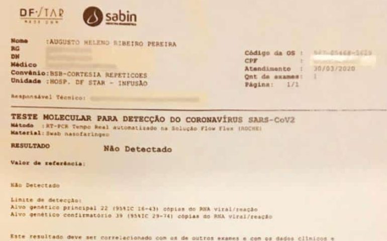 Teste de Augusto Heleno deu negativo para coronavírus
Reprodução / Twitter General Augusto Heleno