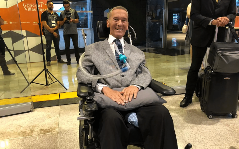 General Villas Bôas chega para inauguração do instituto que leva o nome dele, em Brasília — Foto: Nicole Angel/ G1
