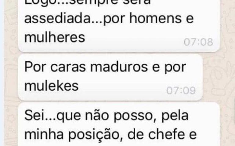 Conversa de WhatsApp sobre assédio foi encaminhada ao Campo Grande News.